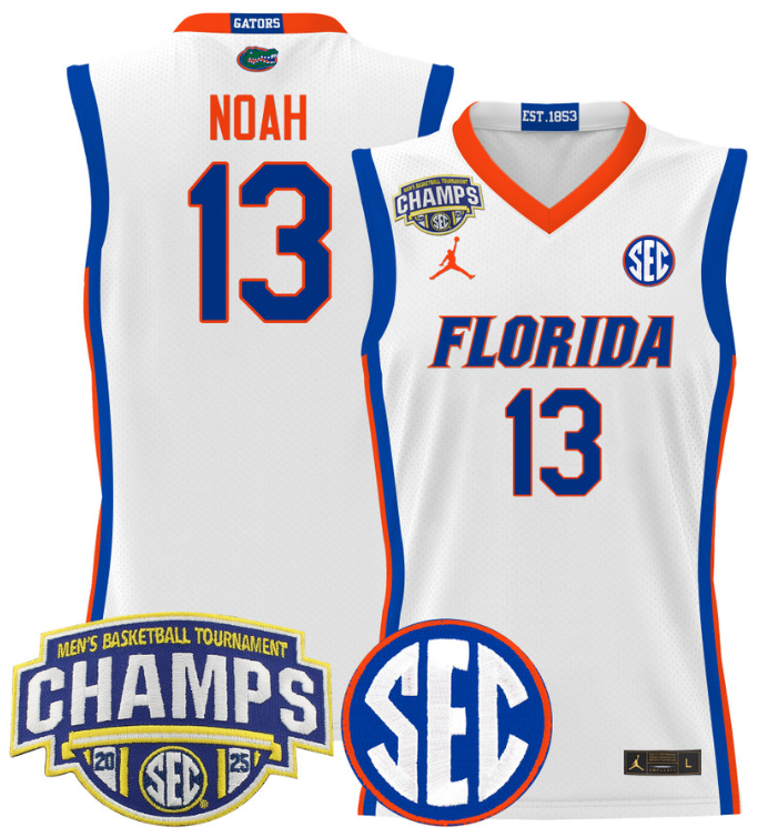 Men Team Jersey #1 Florida Gators 2025 SEC Champions Stitched Black Gold