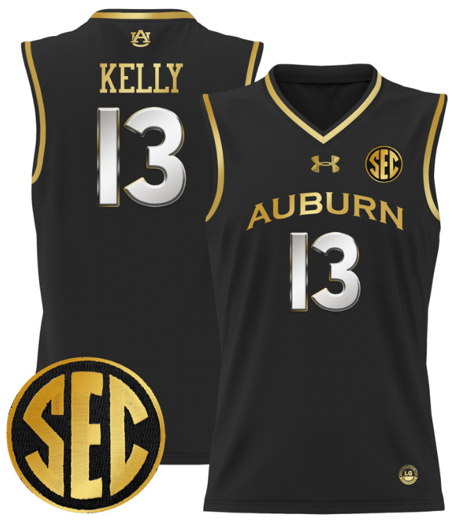 Miles Kelly Jersey #13 Auburn Tigers 2024 Lightweight Basketball Black Gold