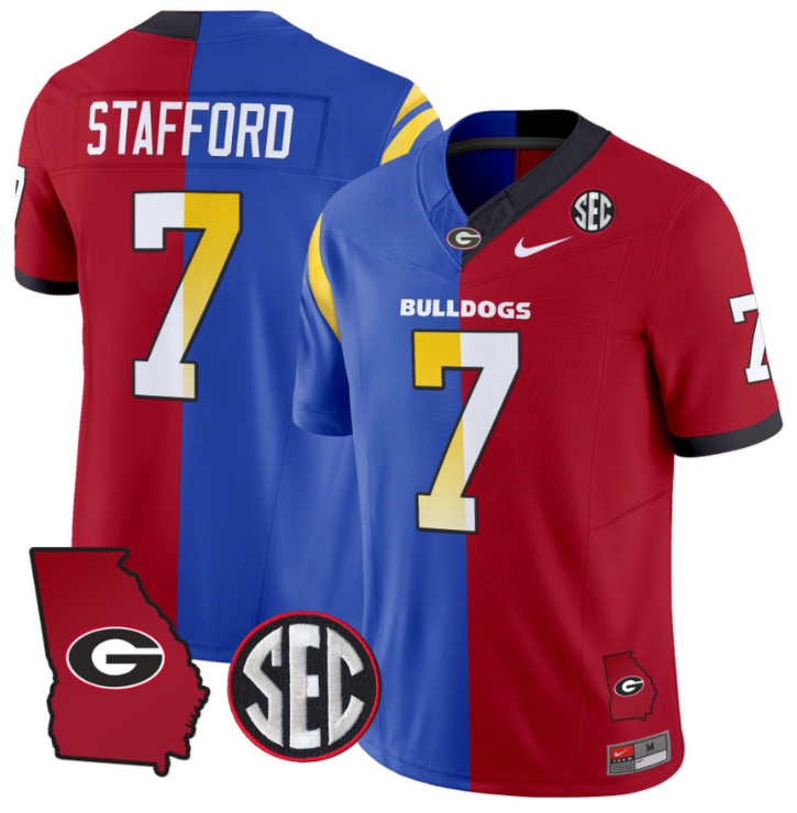 Matthew Stafford Jersey #7 Georgia Bulldogs Split Vapor Football Stitched