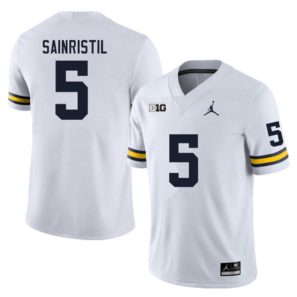 Michigan Wolverines Mike Sainristil Jersey #5 College Football Game White