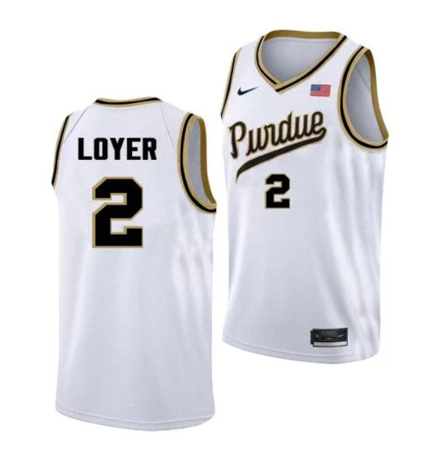 Men's #2 Fletcher Loyer Jersey Purdue Boilermakers College Basketball Jerseys White