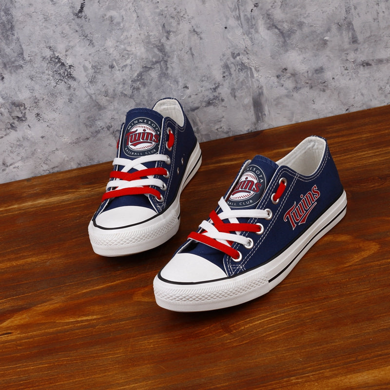 Minnesota Twins Limited Print MLB Baseball Fans Low Top Canvas Shoes Sport Sneakers T-DAC78L