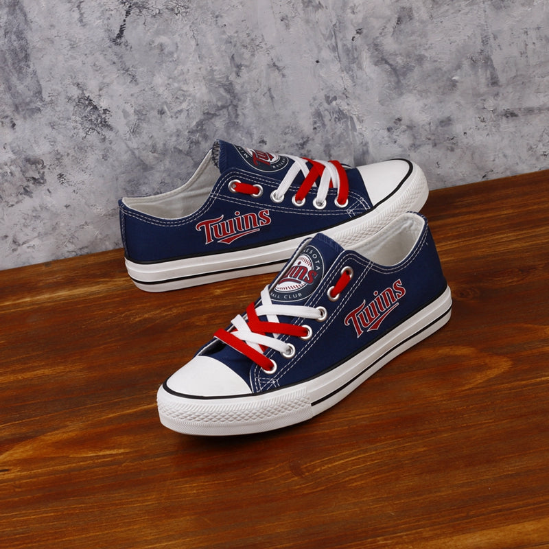 Minnesota Twins Limited Print MLB Baseball Fans Low Top Canvas Shoes Sport Sneakers T-DAC78L