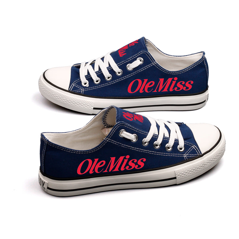 Mississippi Rebels Limited Print NCAA College Students Low Top Canvas Shoes Sport Sneakers 1