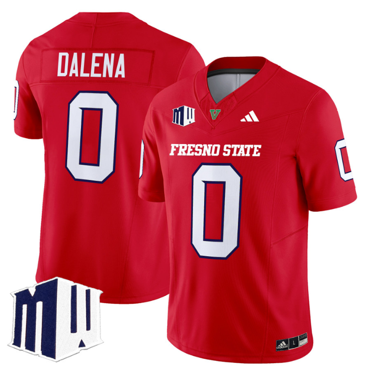 Mac Dalena Jersey #0 Fresno State Bulldogs 2024 Stitched Red