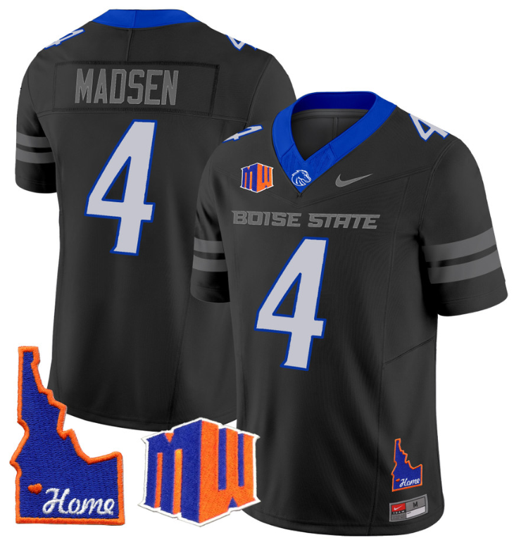 Maddux Madsen Jersey #4 Boise State Broncos 2024 Home Patch Vapor Football Black