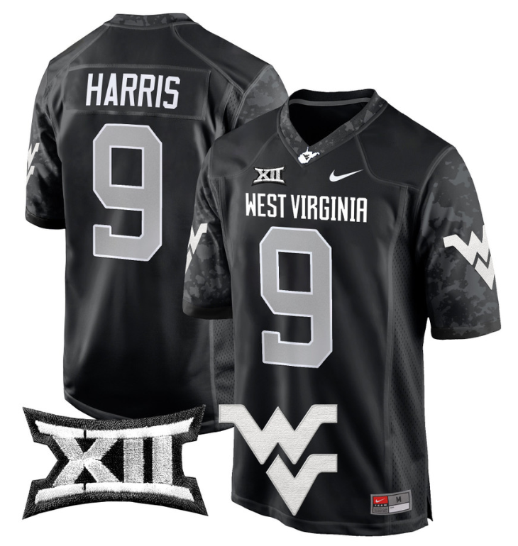 Major Harris Jersey #9 West Virginia Mountaineers Game Football Coal
