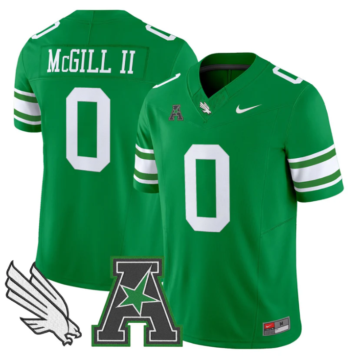 Makenzie McGill II Jersey #0 North Texas Mean Green 2025 Stitched Green