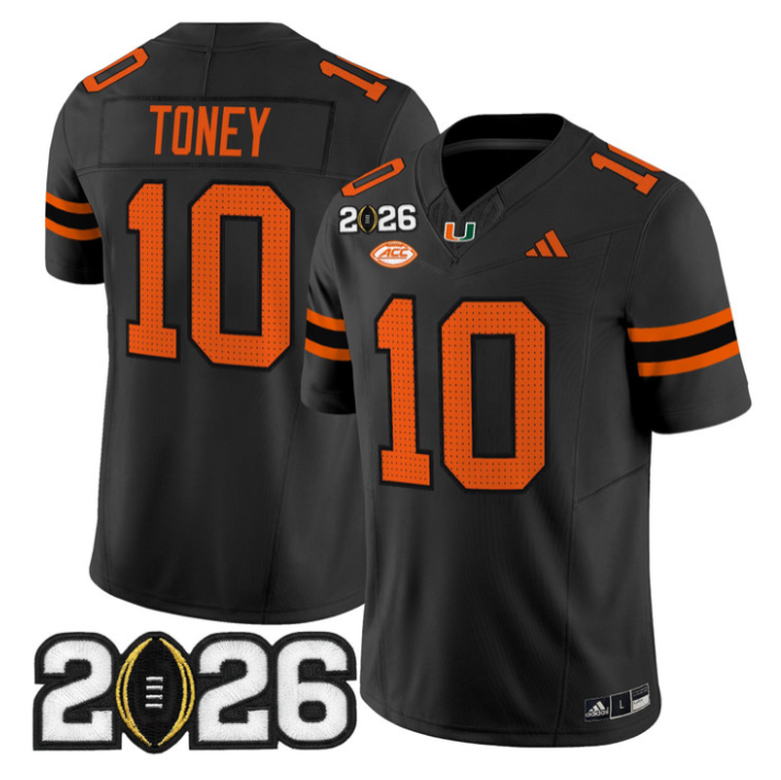 Malachi Toney Jersey #10 Miami Hurricanes 2026 CFP Final Stitched Black