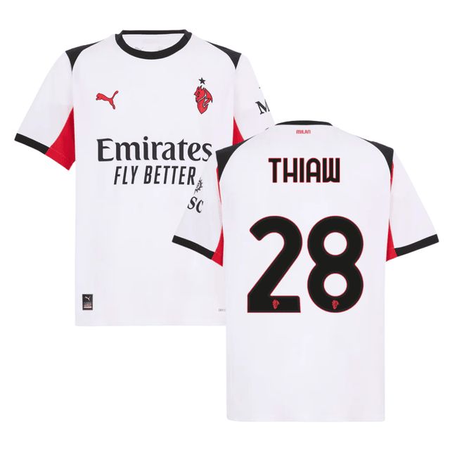 Malick Thiaw 28 AC Milan 2025-26 Away Men Jersey – White