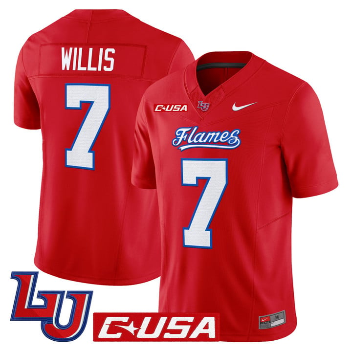 Malik Willis Jersey #7 Liberty Flames 2025 Vapor Limited Stitched Red