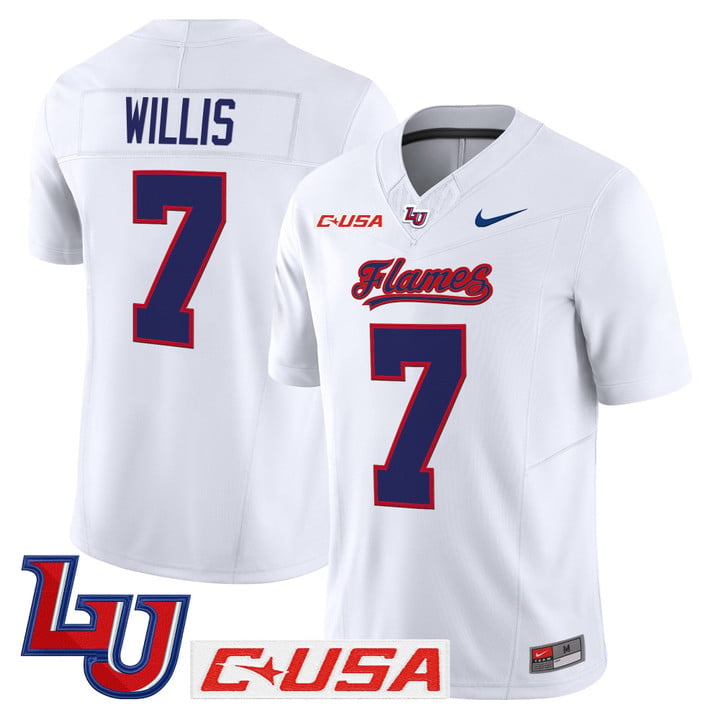 Malik Willis Jersey #7 Liberty Flames 2025 Vapor Limited Stitched White