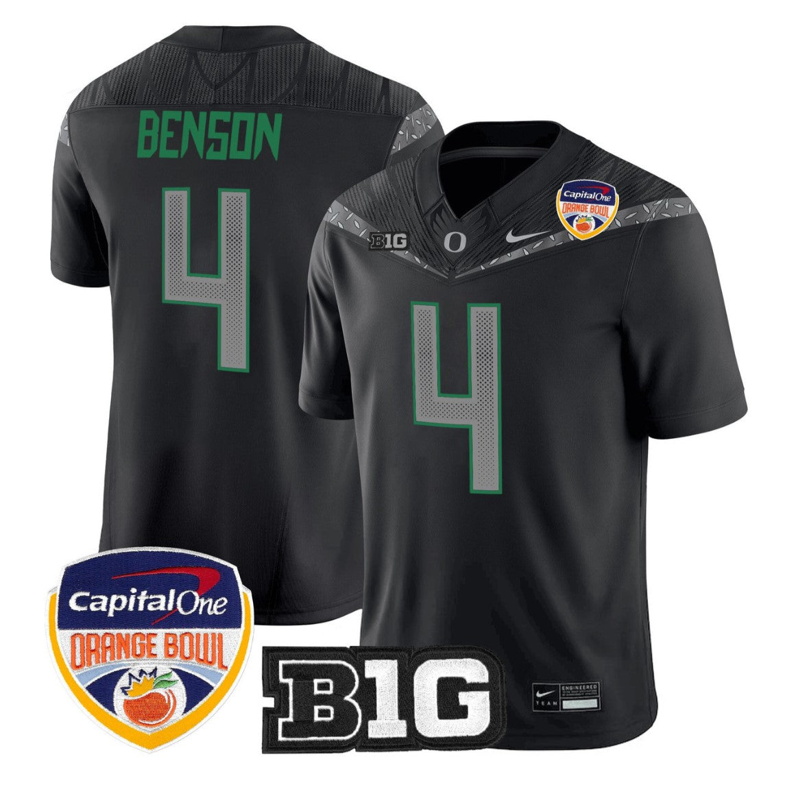 Malik Benson Jersey #4 Oregon Ducks 2026 Orange Bowl Patch Stitched
