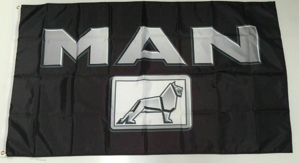 Man Truck Banner Flag - Bus Emblem TGX Lion Heavy Bonnet Semi Trailer Man Cave 3x5ft