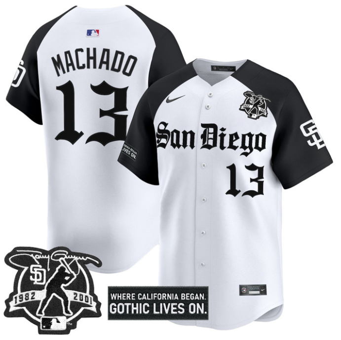 Manny Machado Jersey #13 San Diego Padres Gothic Edition Vapor Limited Stitched Alternate