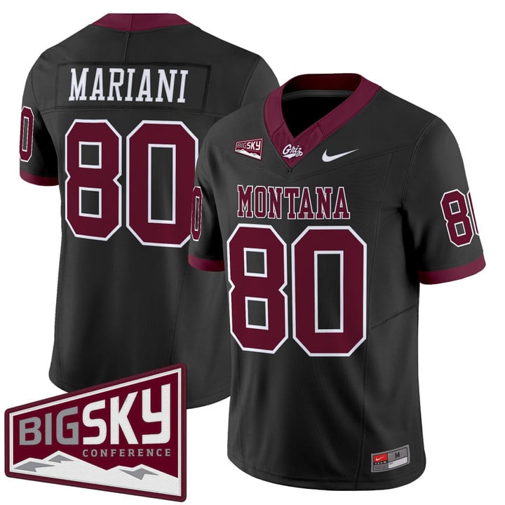 Marc Mariani Jersey #80 Montana Grizzlies 2025 Vapor Stitched Black Alter