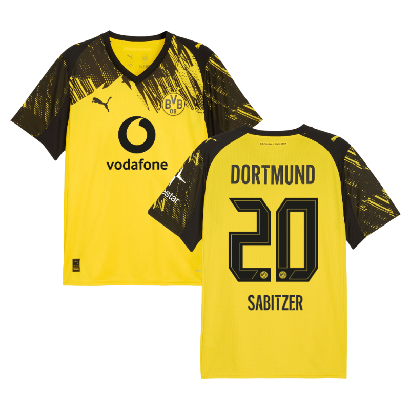 Marcel Sabitzer #20 Borussia Dortmund 2025-26 Home Men Jersey – Yellow