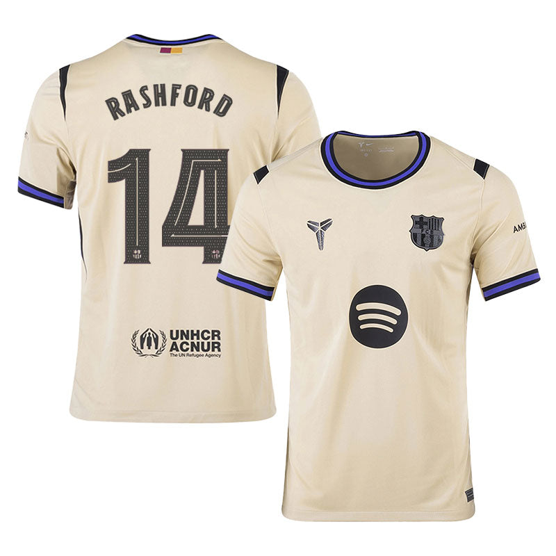 Marcus Rashford #14 Barcelona 2025-26 Away Jersey – Cream