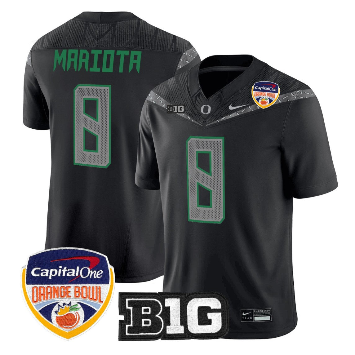 Marcus Mariota Jersey #8 Oregon Ducks 2026 Orange Bowl Patch Stitched