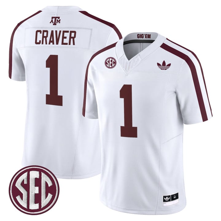 Mario Craver Jersey #1 Texas A&M Aggies 2025 Vapor V2 Stitched
