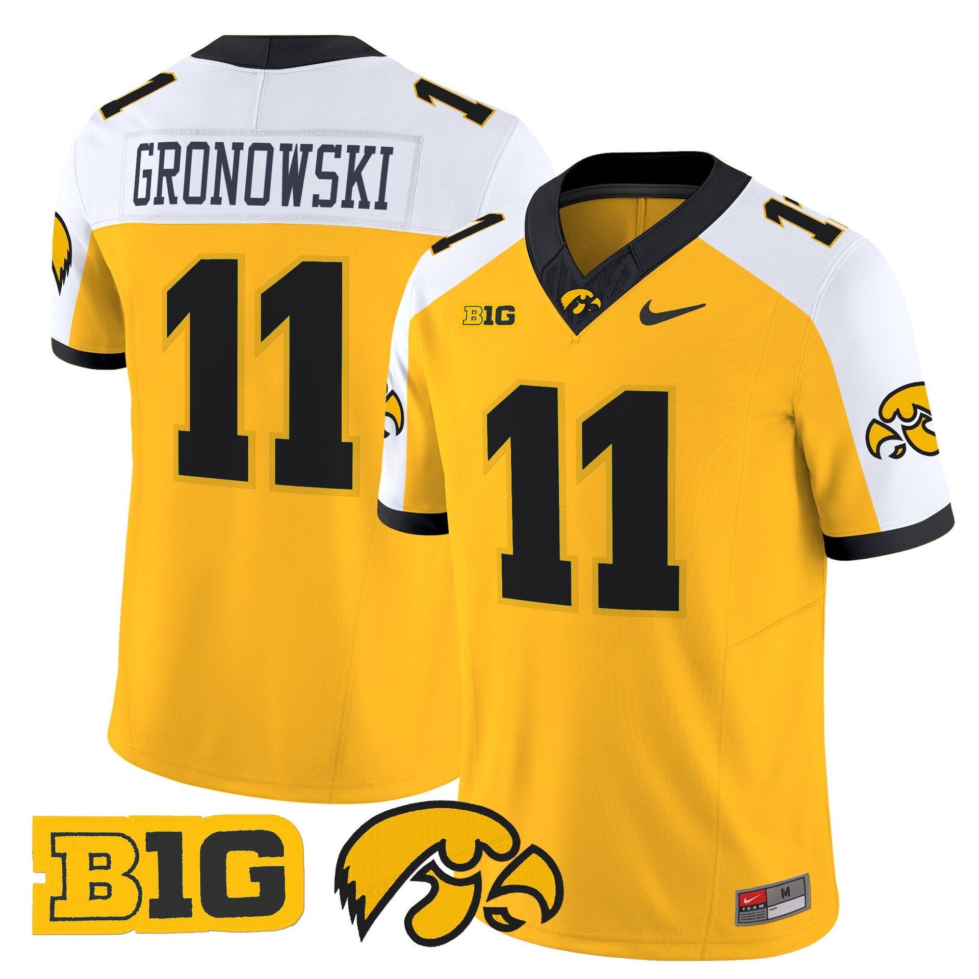 Mark Gronowski Jersey #11 Iowa Hawkeyes 2025 Limited Stitched Gold Alternate