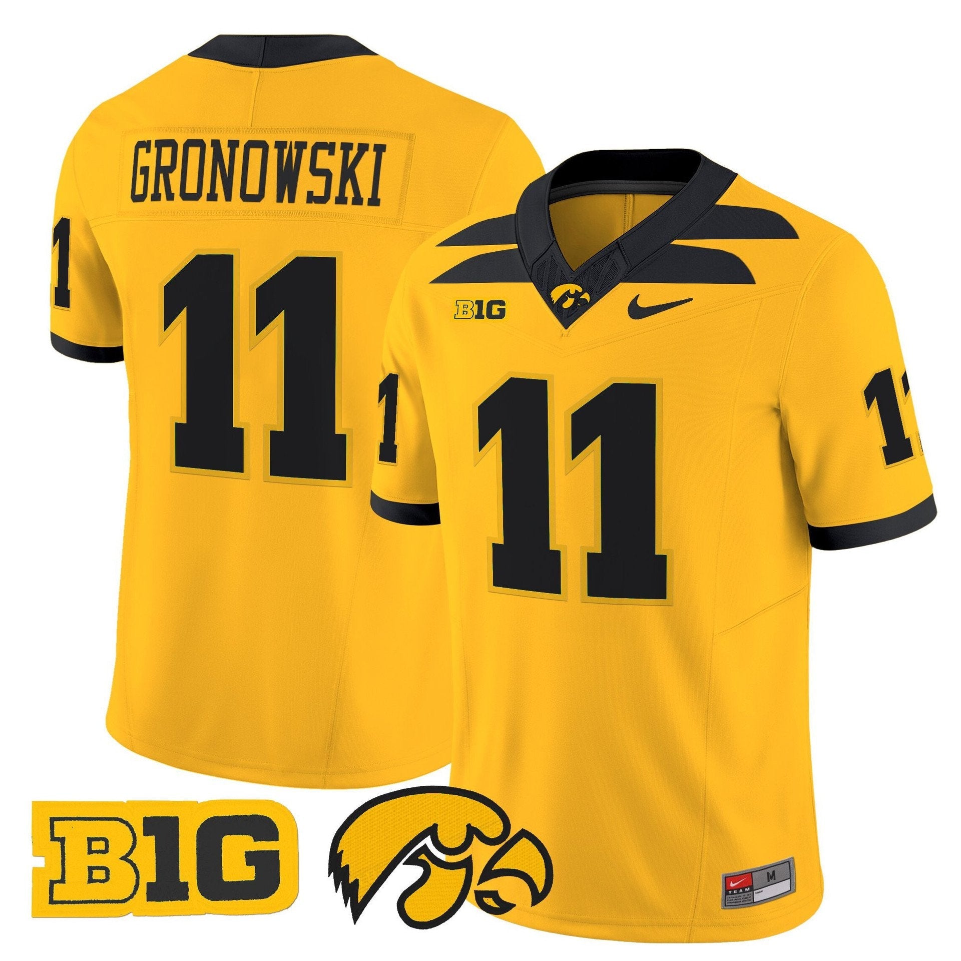 Mark Gronowski Jersey #11 Iowa Hawkeyes 2025 Limited Stitched Gold