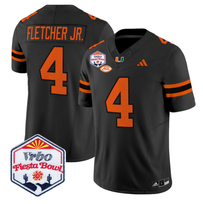 Mark Fletcher Jr Jersey #4 Miami Hurricanes 2026 Fiesta Bow Stitched