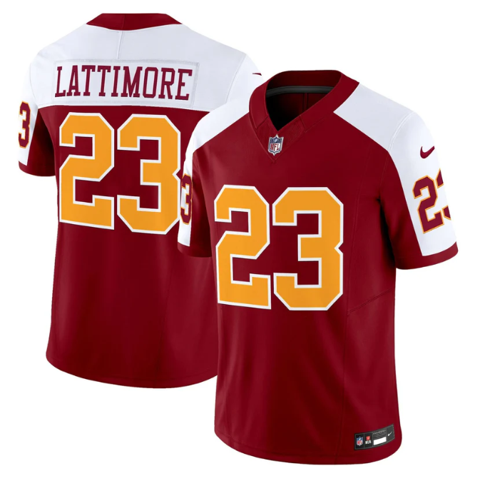 Marshon Lattimore Jersey #23 Throwback Vapor Limited All Stitched Burgundy Alter