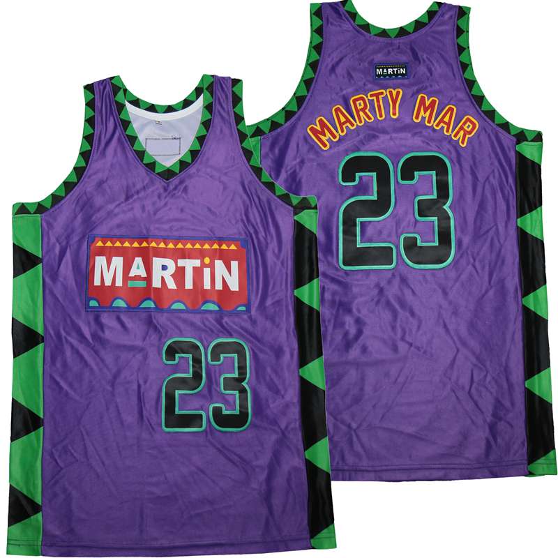 Marty Mar #23 In The House Movie Basketball Jersey Purple