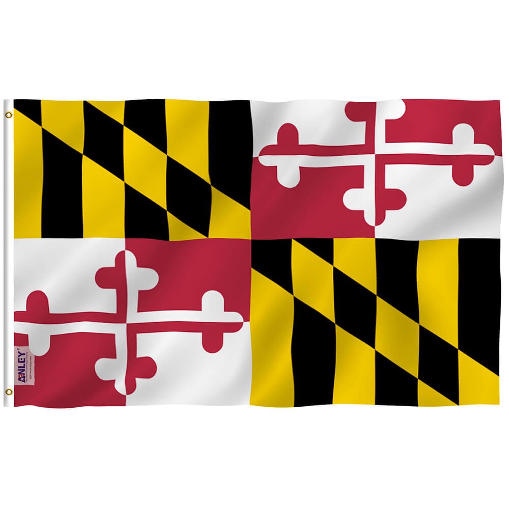 Maryland State Polyester Flag - Maryland MD Flag with Brass Grommets 3X5Ft Banner USA