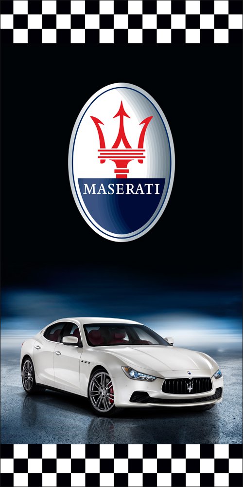 Maserati Flag Car Racing Vertical Black 3X5 Ft Polyester Banner USA 90x150cm