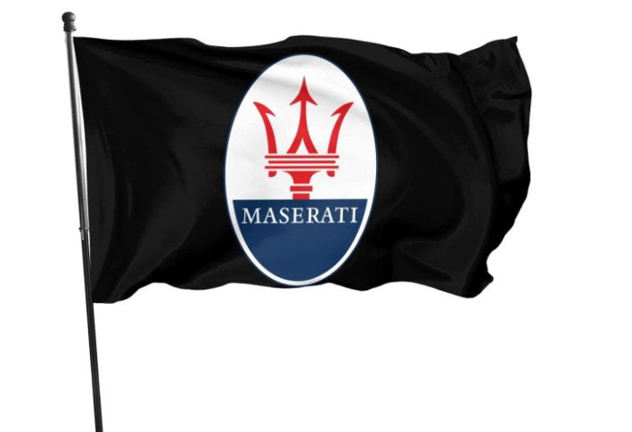 Maserati Racing Flag Black 3X5 Ft Polyester Banner USA 90x150cm