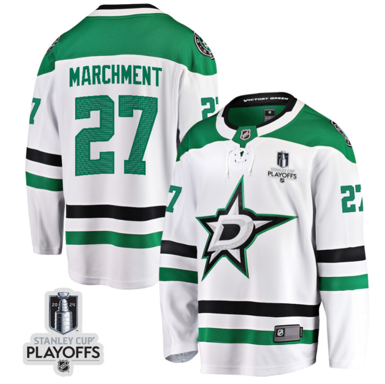 Mason Marchment 27 Dallas Stars 2024 NHL Playoffs Patch Away Breakaway Jersey - Men