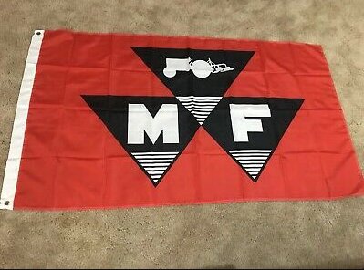 Massey Ferguson White Red Flag 3X5 Ft Polyester Banner USA 90x150cm