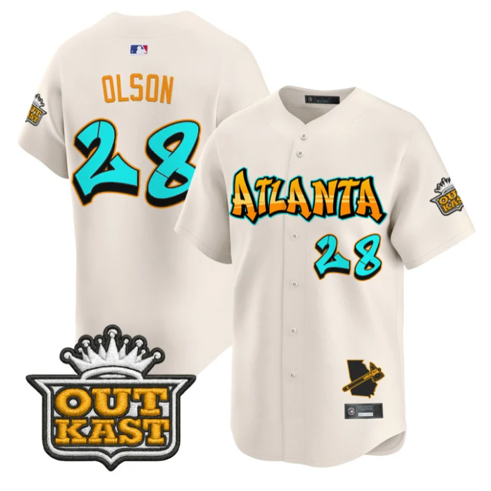 Matt Olson Jersey #28 Atlanta Braves Graffiti A-Town Edition Stitched Cream