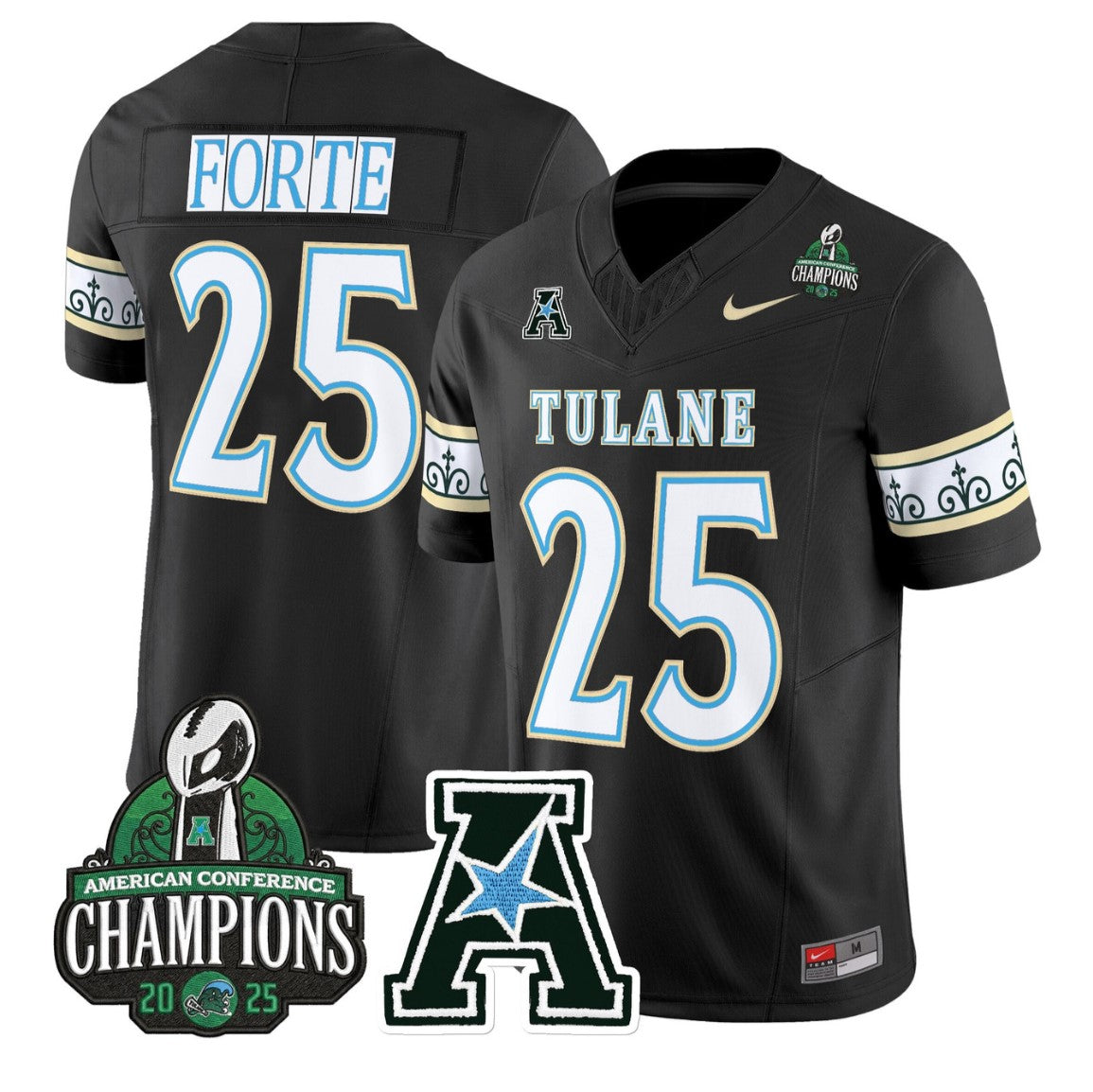 Matt Forte Jersey #25 Tulane Green Wave City Edition 2025 AAC Champions