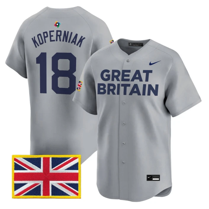 Matt Koperniak Jersey #18 Team Great Britain 2026 World Baseball Stitched