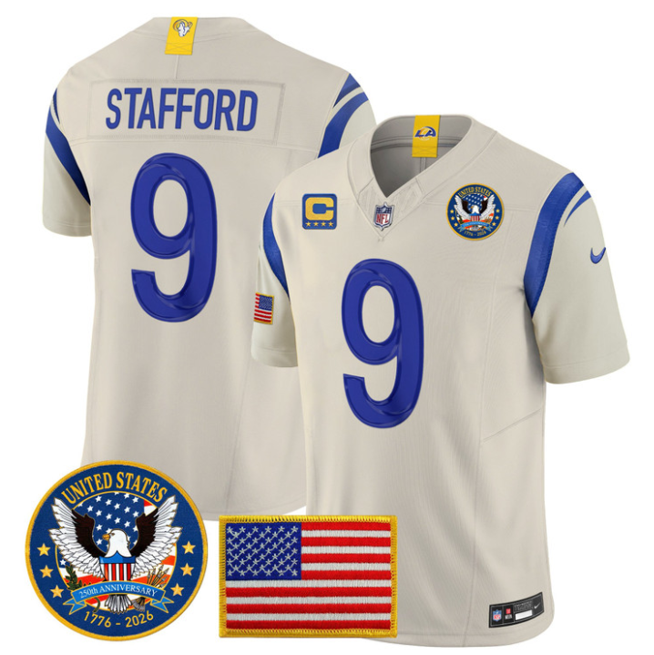 Matthew Stafford Jersey #9 United States 250th Patch Vapor Stitched