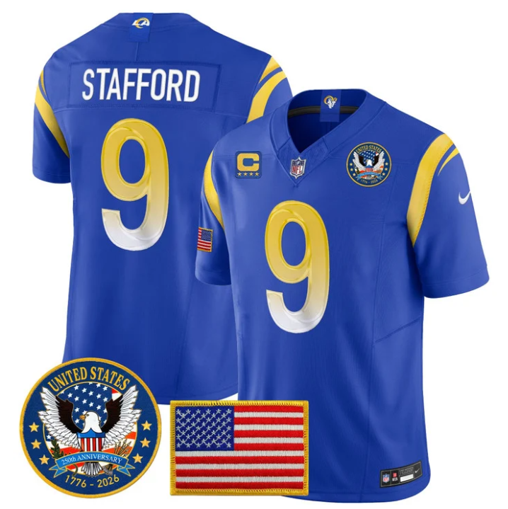 Matthew Stafford Jersey #9 United States 250th Patch Vapor Stitched