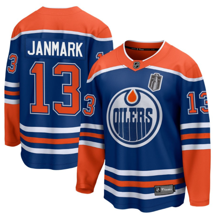 Mattias Janmark 13 Edmonton Oilers 2025 Stanley Cup Final Home Breakaway Men Jersey Royal