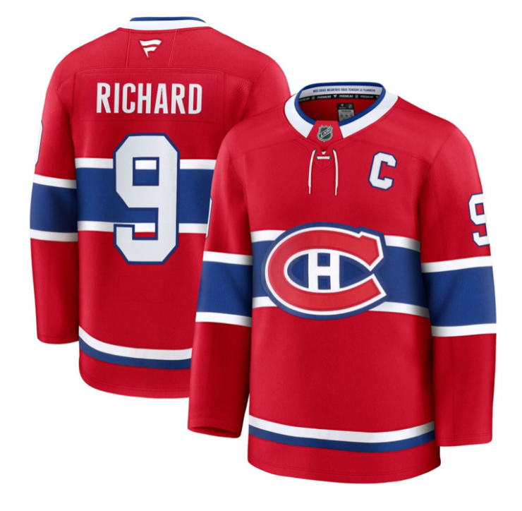 Maurice Richard Jersey #9 Montreal Canadiens Timeless Premium Stitched 2025 Home