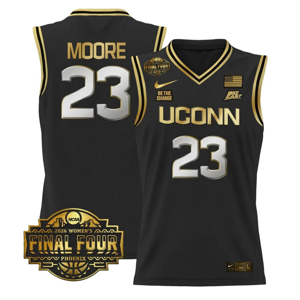 Maya Moore Jersey #23 UConn Huskies 2026 Final Four Stitched Black Gold