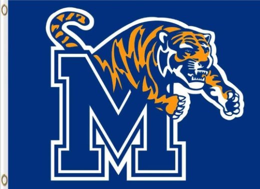 Memphis Tigers Hand Flag 3X5ft Banner Polyester with 2 Brass Grommets