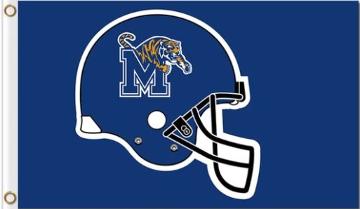 Memphis Tigers Helmet Flag 3X5ft Banner Polyester with 2 Brass Grommets