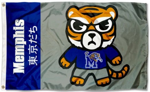 Memphis Tigers Kawaii Tokyodachi Mascot Flag 3X5ft Banner Polyester with 2 Brass Grommets