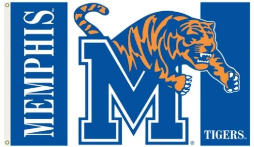 Memphis Tigers Polyester Blue Flag 3X5ft Banner Polyester with 2 Brass Grommets