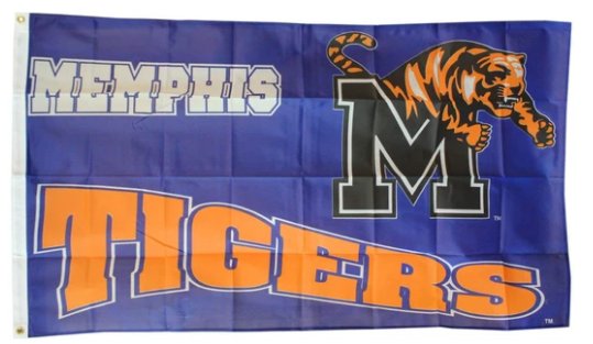 Memphis Tigers Polyester Flag 3X5ft Banner Polyester with 2 Brass Grommets