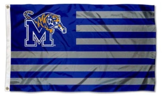 Memphis Tigers Stars and Stripes Nation Flag 3X5ft Banner Polyester with 2 Brass Grommets