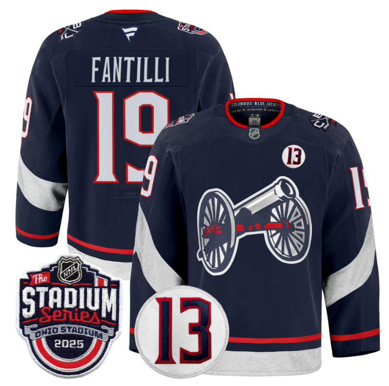 Men Adam Fantilli Jersey #19 Columbus Blue Jackets 2025 Stadium Series Navy