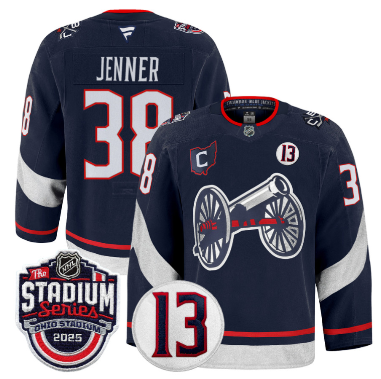 Men Boone Jenner Jersey #38 Columbus Blue Jackets 2025 Stadium Series Navy